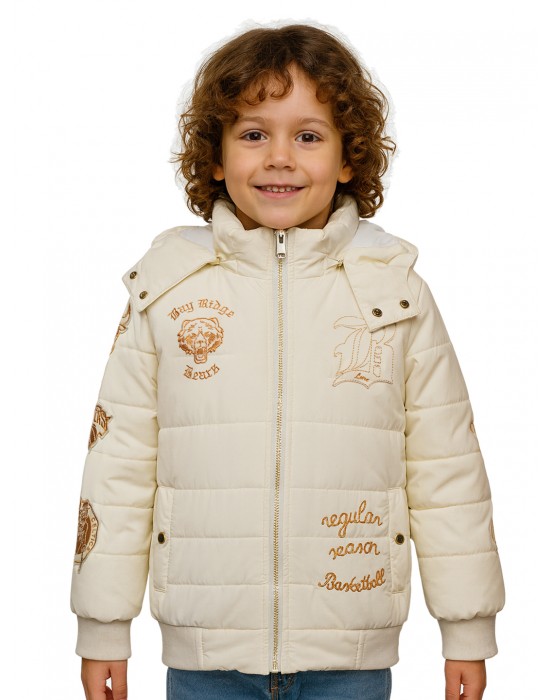 Quilted Boys Jacket Quilted Metallic White Jacket 